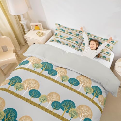 Erosebridal Boho Trees Duvet Cover Set Abstract Grey King Bedding Set