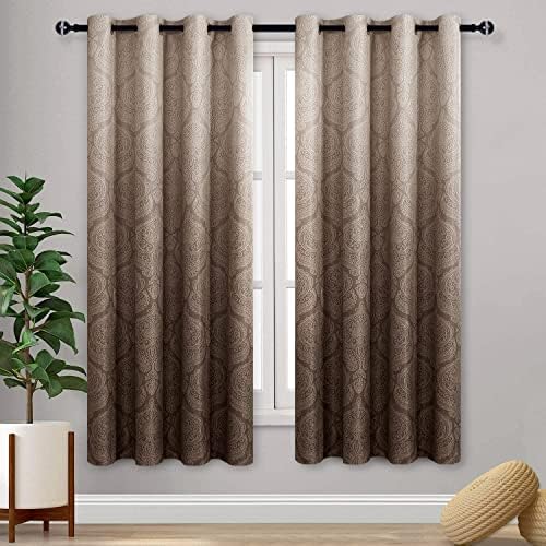 DWCN Ombre Blackout Curtains for Bedroom 52 x 72 inch, 2 Panel Set
