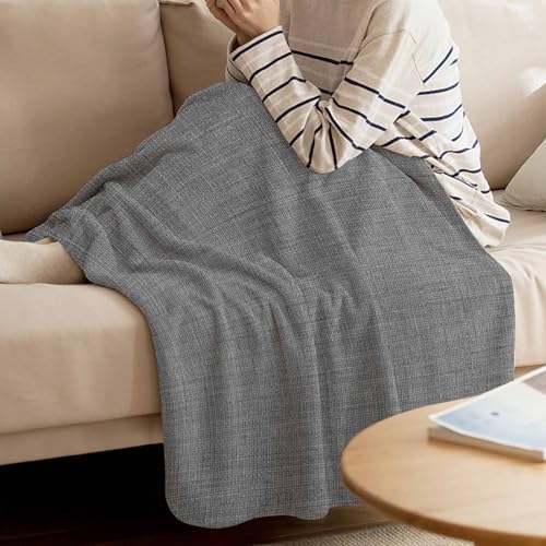Flannel Fleece Blankets Classic Solid Gray Soft Cozy Warm Fuzzy Throw