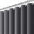 Dynamene Stall Waffle Shower Curtain Cotton Fabric 36x72 Charcoal Gray
