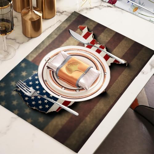 Placemat Set of 12 Washable Linen Textured Place Mats for Dinner