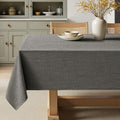 MIULEE Linen Textured Rectangle Tablecloth 60 x 120 Inch Gray