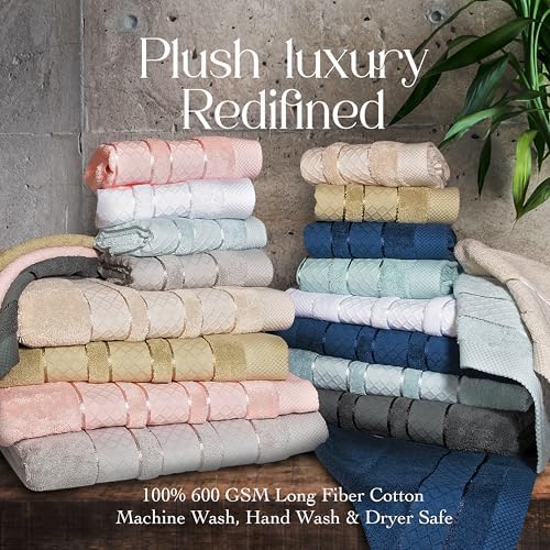 High-End Towel Set, 6 Piece, Warm Colors, Absorbent, Quick-Drying