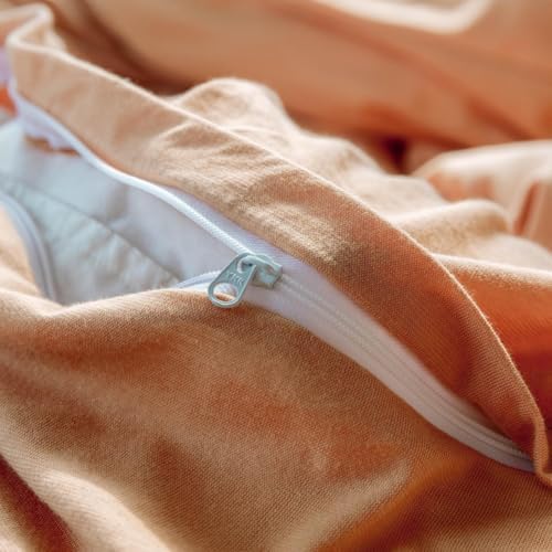 Jersey Knit Cotton Duvet Cover Set Super Soft Peach Pink Duvet Cover