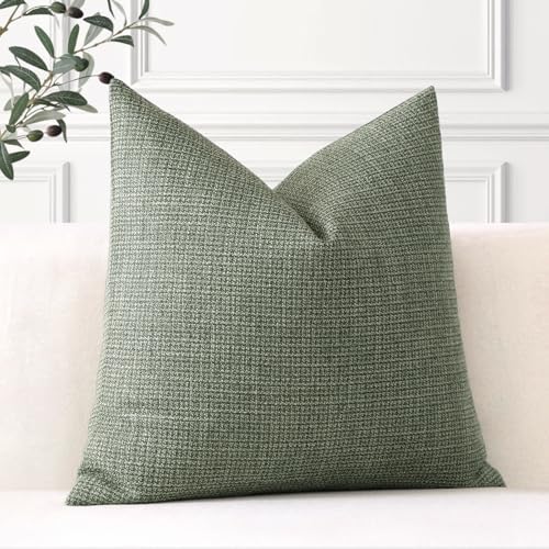 OTOSTAR Linen Throw Pillow Cover Set of 1 Decorative Square