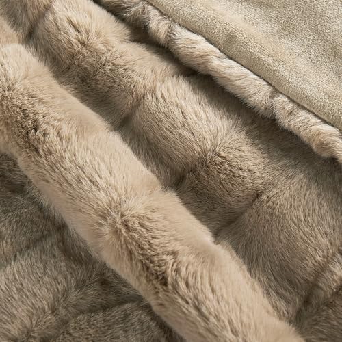 Home Soft Things Stylish Faux Fur Throw Blanket with Micromink Back