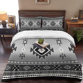 Grey Bohemian Full Duvet Cover Set - 4 Pcs Comforter Cover Bedding