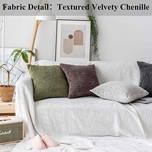 Home Brilliant Decorative Accent Pillow Covers Chenille Throw Pillows