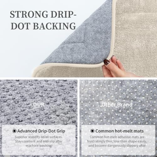 YIHOUSE 5-Piece Towel-Like Memory Foam Bathroom Rug Set, Beige