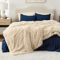 Bedsure Faux Fur Fluffy Sherpa Fleece King Bed Blanket Beige 108"x90"