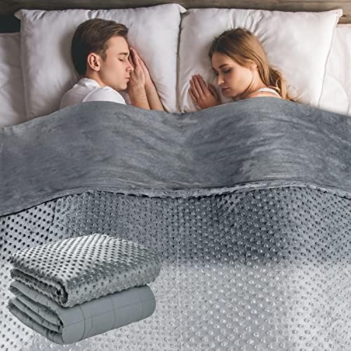 Weighted Blanket with 100% Cotton Cover, Breathable Comforter Heavy