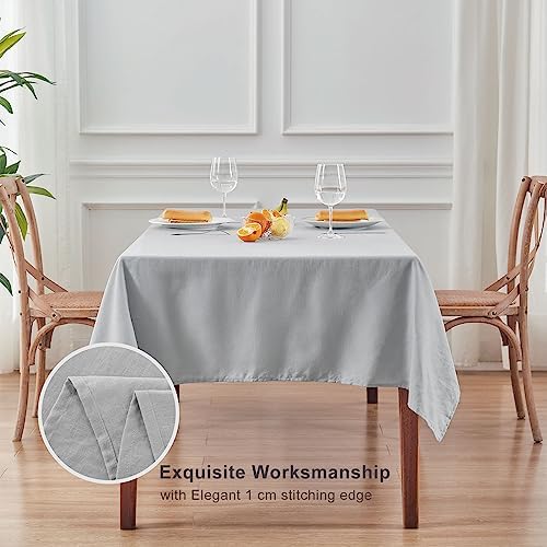 TOSMO 100% Linen Tablecloth, 52 x 70 Inch Rectangle Table Cloth, Soft