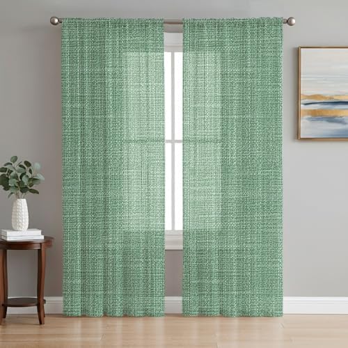 Cream Beige Sheer Curtains Rustic Farmhouse Solid Color 108 Inches