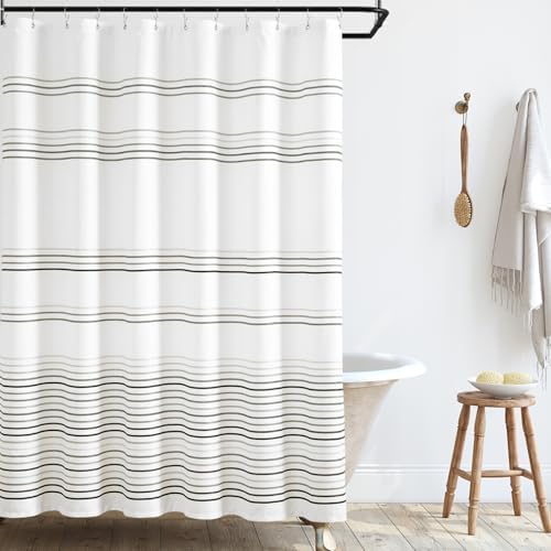 jinchan Multi Grey and White Shower Curtain for Bathroom Modern