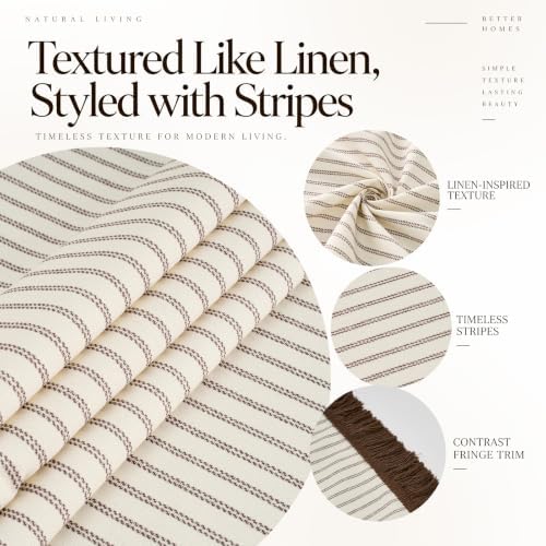 Beige Linen Rectangular Tablecloth, 70x52 Inch, Farmhouse Style