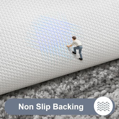 LOCHAS Long Bathroom Rugs Runner, 24" x 60" Bath Mat Non Slip, Grey