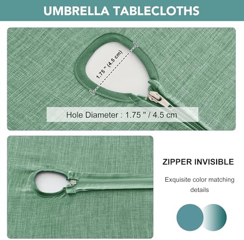 LUSHVIDA Outdoor Tablecloth with Umbrella Hole, Natural, 60x84 Inch