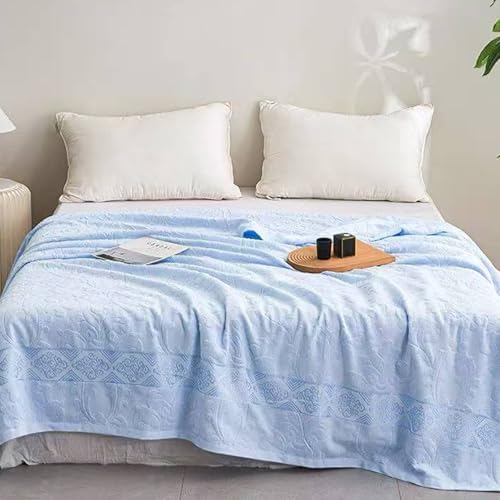 Soft Comfy Breathable Cotton Blanket,Solid Color Bed Blanket Full Size