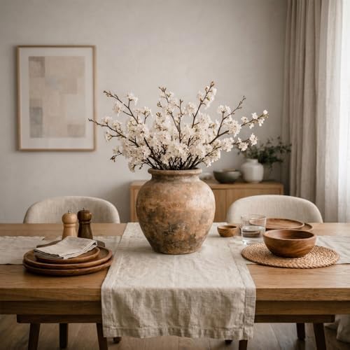 Solino Home 100% Pure Linen Table Runner Light Natural, Diana