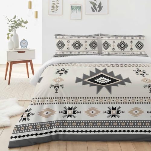 Boho Full Duvet Cover Set - 4 Pcs Comforter Cover Bedding Sets with