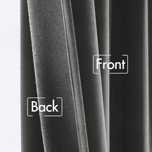 MIULEE Velvet Curtains 52x84 inches 2 Panels Gray Blackout Curtains