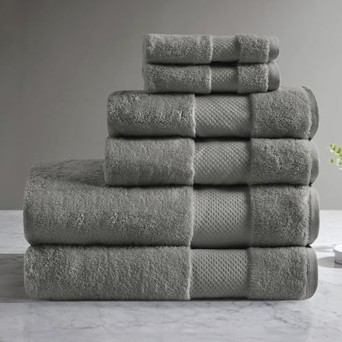 Madison Park 100% Turkish Cotton 600 GSM Bath Towel Set, 6 Piece