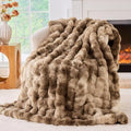 BENVWE Fluffy Faux Fur Throw Blanket for Couch - Soft, Plush, Thick