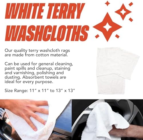 Arkwright W11 Terry Cloth Towels for Cleaning - Soft Cotton Blend