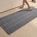 Sunfly Waffle Runner Rug 24x60, Long Boho Bathroom Mat Non Slip, Grey