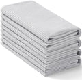 Homaxy 100% Cotton Waffle Weave Kitchen Towels, 4 Pack, Light Grey