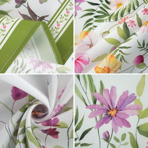 Spring Summer Flower Tablecloth Oval 60x84 Inch, Oval Floral