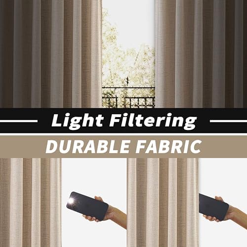 DriftAway Pinch Pleat Linen Textured Semi Sheer Solid Farmhouse and