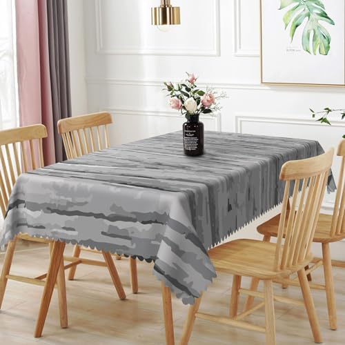 60x120inches Modern Rectangle Tablecloth Grey Aesthetic Stripes