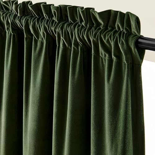 Lazzzy Moss Earthy Curtains Luxury Rod Pocket 52×72 Inch 2 Panels
