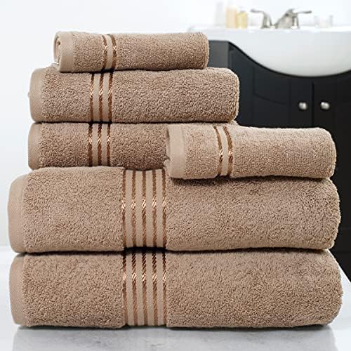 Lavish Home 18PC Towel Set - Cotton Bathroom Accessories with 6 Bath