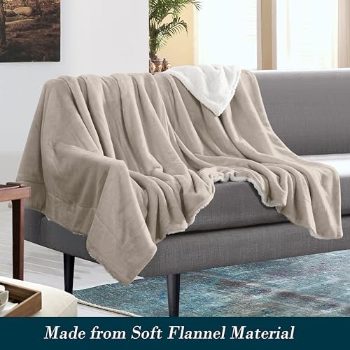 Mocassi Premium Ultra-Soft Flannel Fleece Sherpa Throw Blanket - Warm