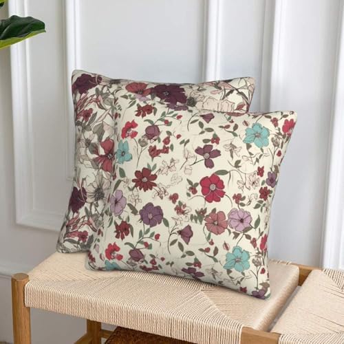 2 PCS Boho Pillow Covers 18x18, Red Neutral Throw Pillow Cover, Cute