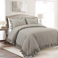 Lush Decor Reyna Ruffle Cotton Duvet Cover Set 3 Piece Set Full