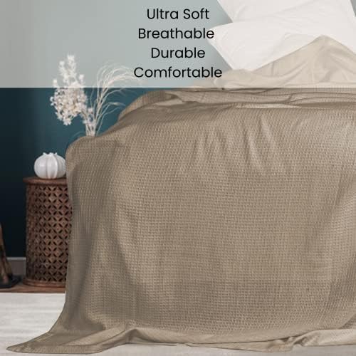 Cotton Clinic Waffle Bed Blanket 100% Cotton - All Season Blanket