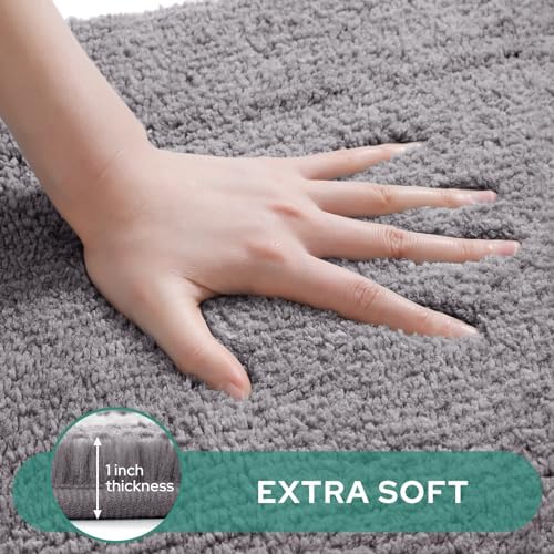 HOMEIDEAS Bathroom Runner Rugs, Soft and Water Absorbent Long Bath