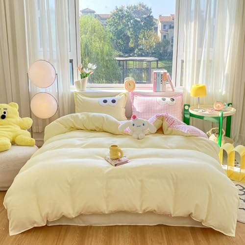 Solid Color Queen Duvet Cover Set Simple Luxury Bedding Duvet Cover
