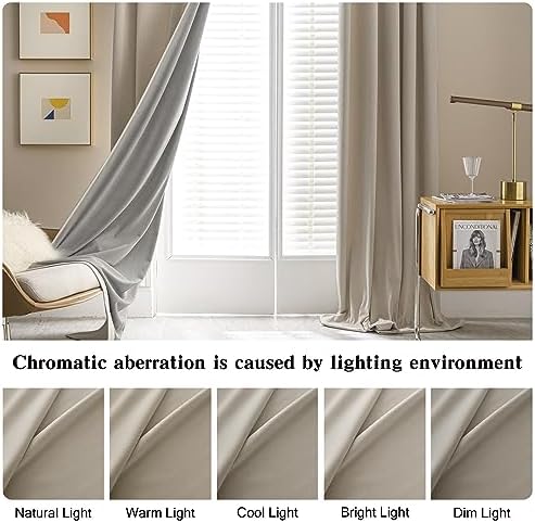 MUMFAS 102 Inch Back Tab Velvet Curtains for Living Room Dining Room 2