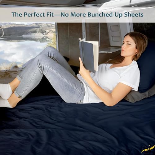 Shreem Linen RV Bunk Sheets 30x80, 100% Egyptian Cotton 4-Piece Camper