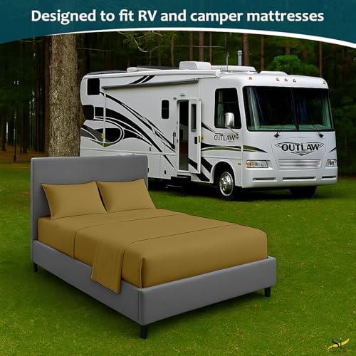 Shreem Linen Luxury 4 Piece Microfiber RV Sheet Set, Deep Pocket Fits