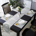 Home Text Table Runner and Placemats Set of 4 Modern Farmhouse White