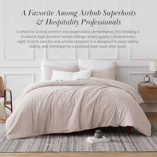 Oversized Twin Duvet Cover/Twin XL Set Zipper 69x98 1 Shams Natural