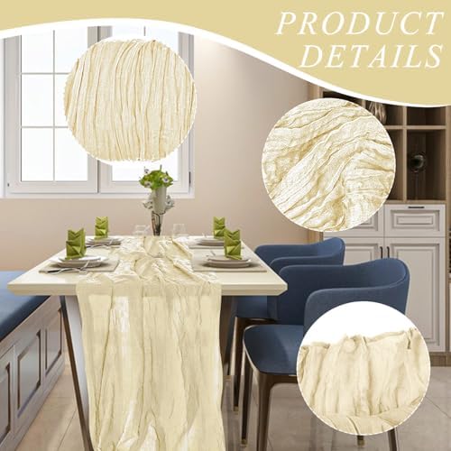12 Pack Cheesecloth Table Runner, Runner Gauze Boho Wedding Decor