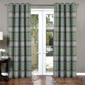 always4u Woolen Look Plaid Curtains Modern Window Panels Green Check