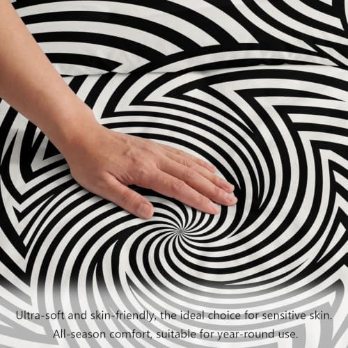 King Duvet Cover Set Soft Microfiber Abstraction Geometry