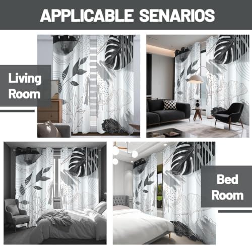 Charcoal Grey Blackout Curtains, Boho Drapes 96 inches length, 2